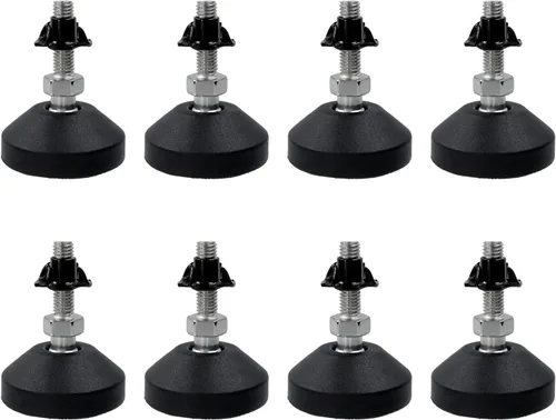 Vista 11 de Antrader 4pcs M8x50mm Ajustable Muebles Glides Antideslizante Nylon Reforzado Base Redonda 4.449 in Pie de nivelación
