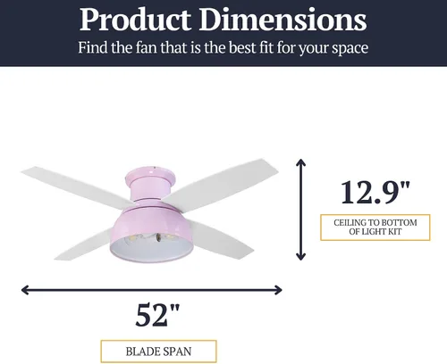Vista 6 de Prominence Home Edora, 51674-01 - Ventilador de techo LED de estilo industrial de 52 pulgadas con luz, control remoto, 4 aspas modernas, motor