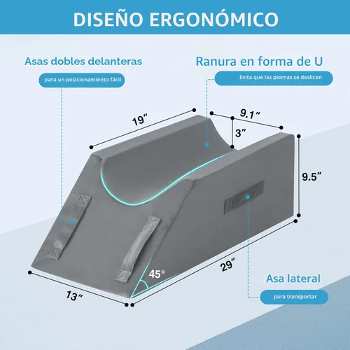 Vista 2 de MEGCXIT Almohada de Elevación para Piernas Circulación Sanguínea, Almohada de Cuña para Hinchazón de Piernas, Almohada de Cuña para Rodilla Post