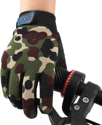 Vista 6 de Accmor Guantes de ciclismo para niños, transpirables, antideslizantes, guantes de dedo completo para niños, ciclismo, escalada, equitación, ciclismo