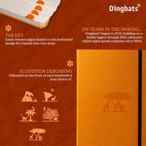 Vista 2 de Dingbats* Cuaderno de escritura con puntos de la Tierra A5 - Tapa dura de cuero vegano - Ideal para el trabajo, viajes - Incluye bolsillo, cierre