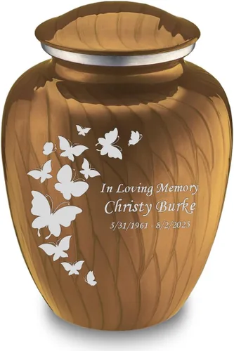 Vista 16 de Geturns Embrace Urnas de Cremación de Mariposa Personalizadas para Adultos para Cenizas Humanas I Urna Funeraria Grande Negra para Mujeres y Hombres