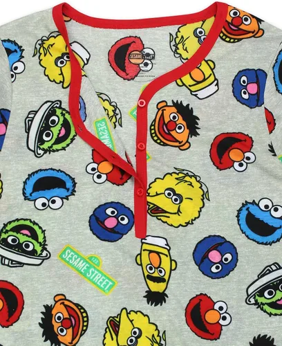 Vista 4 de Sesame Street Elmo - Camisón Henley de manga larga para mujer
