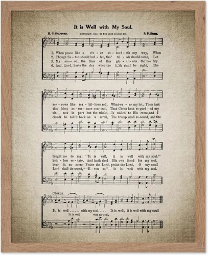 Vista 46 de Poster Master Póster de partitura de música vintage, impresión de himno retro, regalo para músico, amigo, "How Great Thou Art, himno, verso