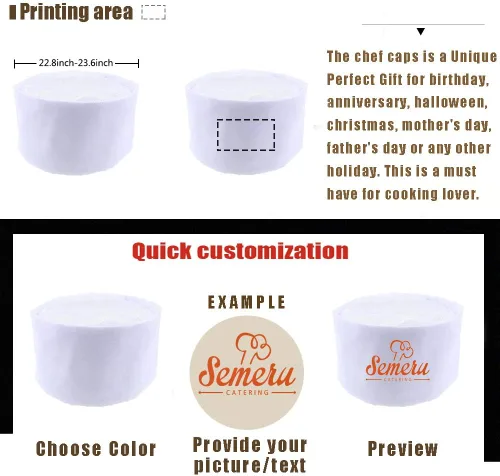 Vista 3 de Personalizado personalizado Chefs Sombrero de malla transpirable Top Skull Cap Baker Cocina Cocina Chef Cap
