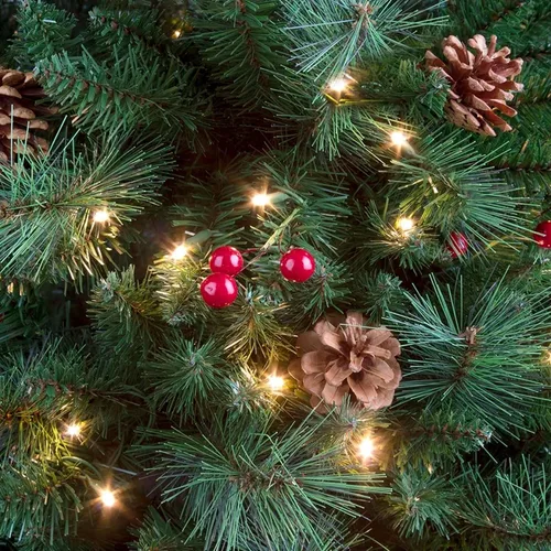 Vista 5 de Dazzle Bright Mini tira de luces navideñas, paquete de 2 luces incandescentes de 33 pies, guirnalda de 150 luces de alambre verdes incandescentes