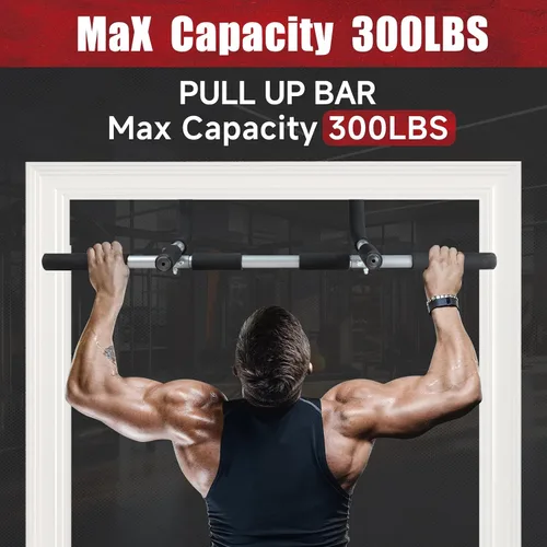 Vista 6 de leikefitness Pull-Up Bar For Door Frame Adjustable Portable Upper Body Fitness Workout For Home Gyms