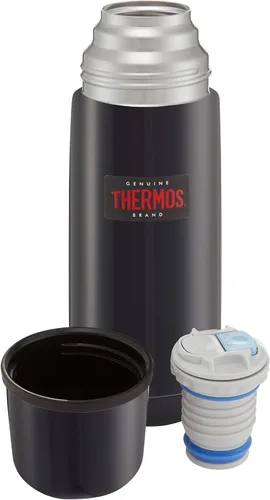 Vista 2 de Thermos Frasco ligero y compacto, acero inoxidable, azul medianoche, 11.8 fl oz