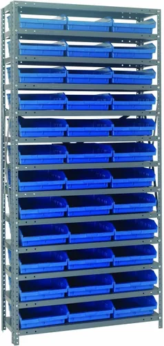 Vista 26 de Quantum QSBU-245BK Heavy Duty Shelving Unit with (7) Shelves and (24) QUS245 Black Bins for Garage Warehouse Storage Distribution 400 lb Load
