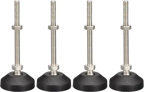 Vista 7 de uxcell Niveladores de muebles, 4 pies de nivelación universales de nailon M10x80x50mm, patas de mesa giratorias ajustables para muebles, máquinas