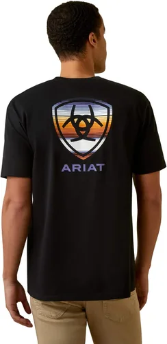 Vista 2 de ARIAT Camiseta Sunset Serape Shield para hombre