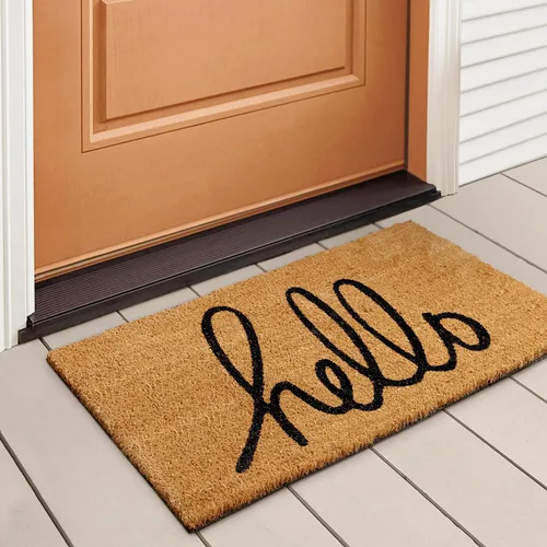 Vista 18 de LuxUrux Alfombra de Fibra de Coco de Bienvenida - Respaldo Extra Resistente, 17'' x 30'' Alfombra Natural para Puerta - Fácil de Limpiar, Hermoso