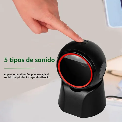 Vista 4 de escáner omnidireccional de escritorio del QR del escáner USB del código de barras 1D 2D atado con alambre