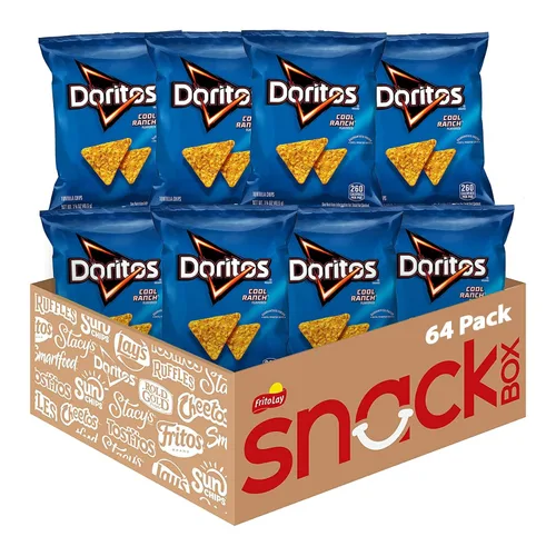 Vista 11 de Doritos Chips de tortilla saborizados, queso nacho, 1 onza (paquete de 104)