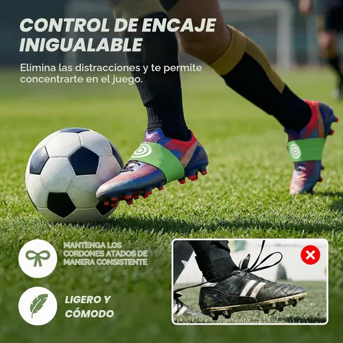 Vista 7 de Tourna Lace Bands Soccer Cleat Lace Cover Negro