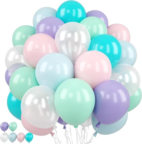 Vista 11 de Globos rosa púrpura negros, 50 unidades de 12 pulgadas, globos de cumpleaños con forma de corazón impresos en color rosa púrpura metálico negro