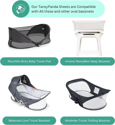 Vista 2 de Sábanas de moisés para Maxi Cosi Iora, Munchkin Brica Fold N' Go, 4moms MamaRoo, Delta Children Moisés, 3 piezas, 18 x 33 pulgadas, ultra suaves