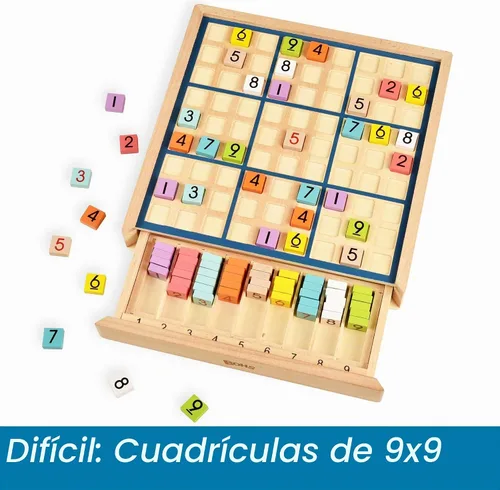 Vista 7 de BOHS Juego de mesa Sudoku de color de madera con libro de rompecabezas 320
