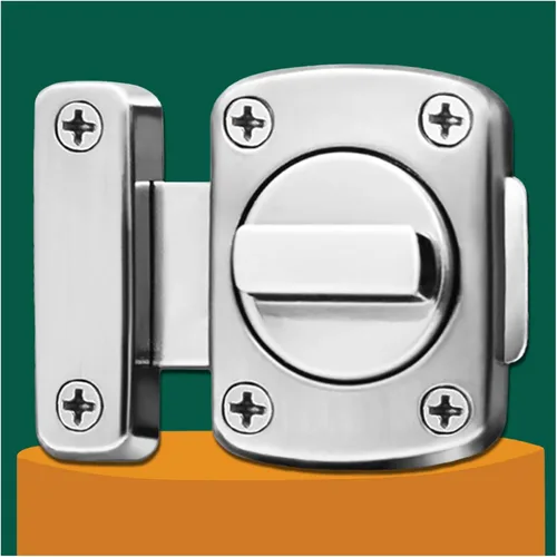 Vista 7 de Cerraduras de seguridad para puertas desde el interior, cerraduras de baño, color negro Bedroom door lock latch, anti-pry, 180-degree rotation