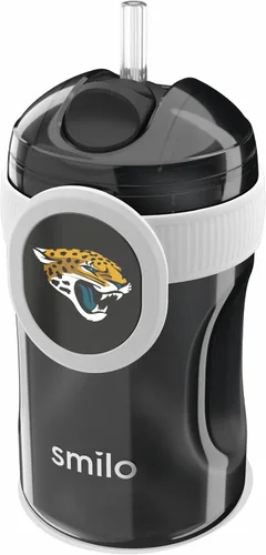 Vista 17 de Smilo Vaso con popote de Arizona Cardinals con licencia oficial de la NFL, para bebés y niños pequeños, con popote de silicona ponderado y capacidad
