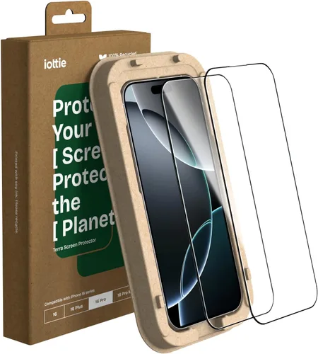 Vista 11 de iOttie Terra - Protector de pantalla de vidrio templado para iPhone 16, grado militar, dureza 9H, inastillable, resistente a los arañazos