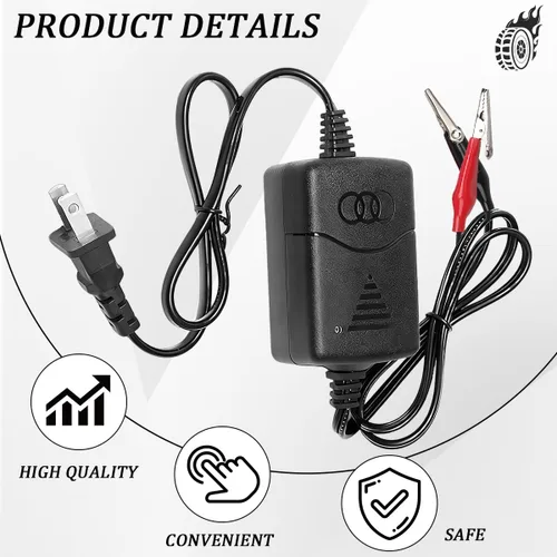 Vista 4 de Cargador de batería de plomo ácido sellado para automóvil, 12 V, 1300 mA, mantenedor de carga automática de goteo con protección contra