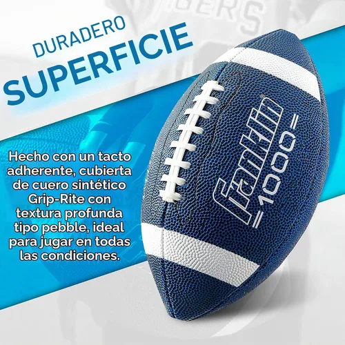 Vista 4 de Franklin Sports Adult 1000 Junior Youth Football Azul/Blanco