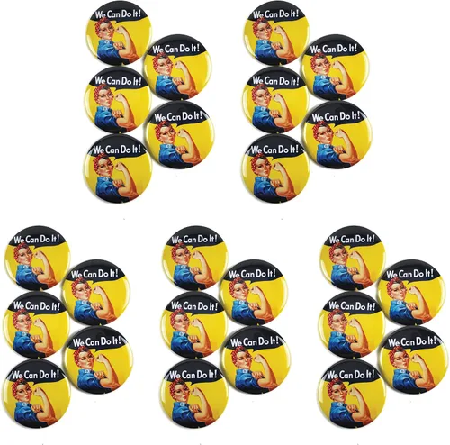 Vista 2 de Rosie The Riveter We Can Do It - 2.25 Inch Round Buttons