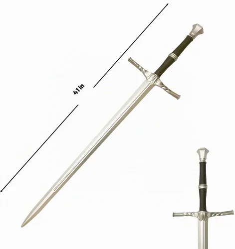 Vista 2 de Espada larga de espuma medieval de 41 pulgadas de Witcher para Cosplay, LARP, disfraz y Halloween