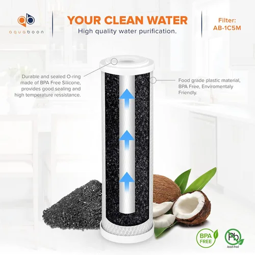 Vista 6 de Aquaboon Kit de filtro de agua de ósmosis inversa de 5 etapas con membrana RO 100GPD - Cartuchos de repuesto para filtro de agua debajo