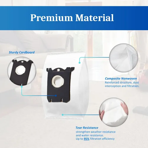 Vista 3 de Paquete de 10 bolsas de repuesto para aspiradora compatibles con Electrolux S Bag Classic EL200F EL8500