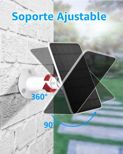 Vista 6 de Cargador de panel solar compatible con proyector Eufycam 3/3C/2C/2C Pro/E40/E20/2/2/2 Pro/E/L20/L40/Solo/SoloCam, panel solar de 5 W para cámara