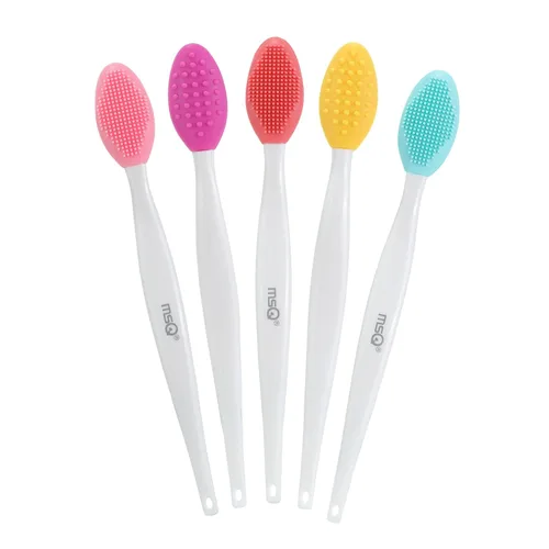 Vista 9 de MSQ 3 cepillos de labios, cepillo de silicona de doble extremo, cepillo exfoliante de labios para hombres y mujeres, cepillo suave de doble cara