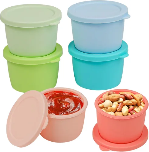 Vista 8 de Webake Recipientes de silicona para helados con tapas, 6 onzas, reutilizables para helado casero, a prueba de fugas, sin BPA, juego de 4