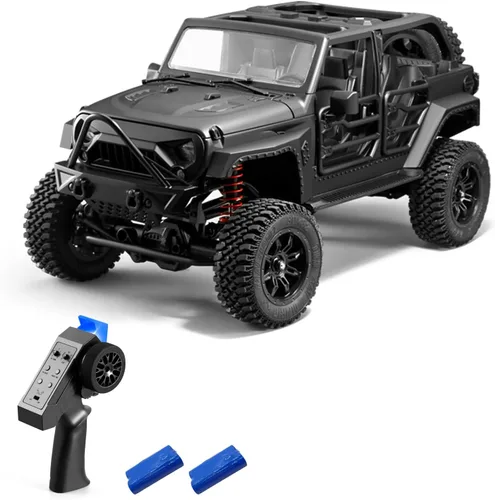 Vista 13 de GoolRC 1:12 escala 4 ruedas coche de control remoto, camión todoterreno con luces, 2.4G control remoto oruga Negro