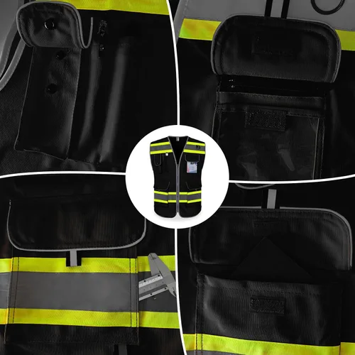 Vista 4 de TCCFCCT 9 Pockets Hi Vis Safety Vest for Men Women with Extend Edge, Class 2