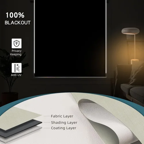 Vista 2 de Persiana enrollable motorizada, persianas inteligentes 100% opacas que funcionan con Homekit, Alexa, Google Home, control remoto, persianas