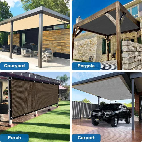 Vista 7 de Amagenix GN08 - Toldo 90% pérgola de 4 x 4 pies, paño negro con ojales para jardín al aire libre, patio, porche, grado comercial, 200 GSM, bridas