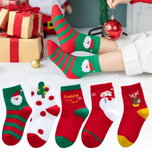 Vista 4 de 5 pares de calcetines de algodón de superhéroes para niños y niñas de 3-56-8 años
