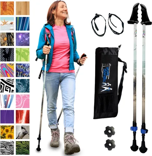Vista 28 de York Nordic Motivator - Bastones de caminata para equilibrio y rehabilitación - Agarres de estabilidad patentados - Ligeros, ajustables y plegables