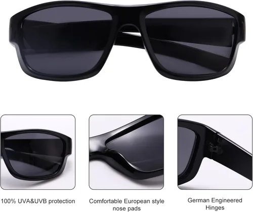 Vista 6 de GUVIVI Gafas de sol retro Y2K para mujer, moda GEN Z envolvente, gafas de sol rectangulares
