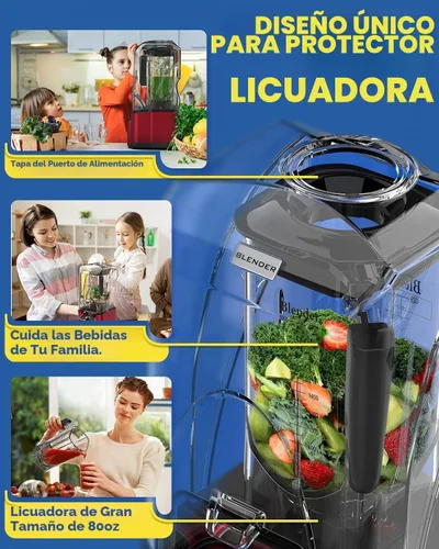 Vista 4 de CRANDDI Licuadora comercial silenciosa K90 con jarra de 80 onzas sin BPA