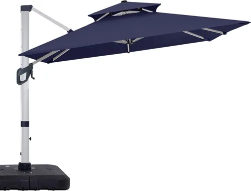 Vista 11 de ABCCANOPY Patio Umbrella Cantilever Double Top Outdoor Offset Umbrella with 360° Rotation