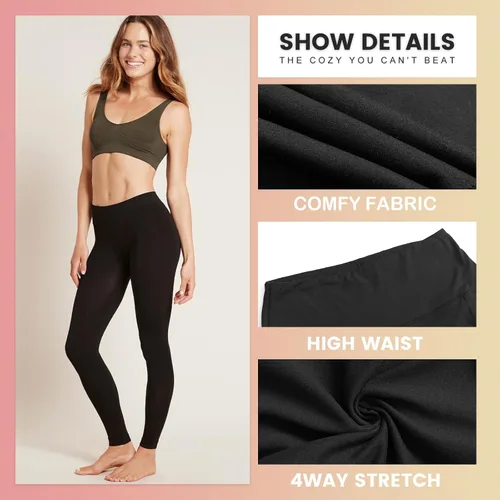 Vista 4 de iceROSE Paquete de 7 leggings para mujer, leggings de cintura alta con forro polar suave, pantalones de yoga negros para entrenamiento, correr