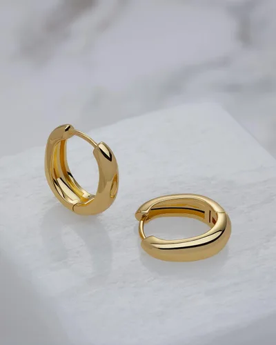 Vista 7 de MILLA Aretes tipo huggie de oro de 14 quilates o plata de ley para mujer, paquete múltiple e individuales, aretes para mujer, aretes de moda Y2K