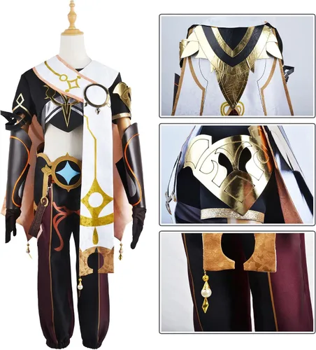Vista 3 de Genshin Impact Aether Cosplay Disfraz Uniforme Anime Halloween Traje Trajes Ropa