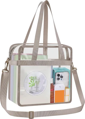 Vista 21 de USPECLARE Clear Tote Bag for Stadium Events, 12x6x12 Transparent Stadium Bag for Work, Sports Games,Gym，Concerts