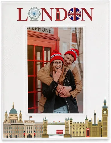 Vista 8 de KATE POSH Marco de fotos de Londres, vacaciones familiares en Londres, luna de miel, boda, decoración de Londres (5 x 7 horizontal)