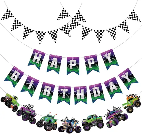 Vista 12 de Pasimy 4 piezas de banderines de cumpleaños de fútbol americano Bandera de pendón de fútbol americano Bandera de feliz cumpleaños circular Guirnalda