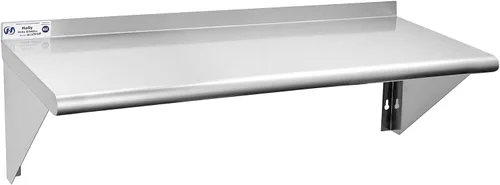 Vista 20 de Hally Estante de acero inoxidable montado en la pared, estante de pared de 10 x 24 pulgadas, NSF resistente, capacidad de 250 libras, estante